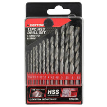 Load image into Gallery viewer, DEKTON 13PC HSS Drill Set 1.5-6.5mm