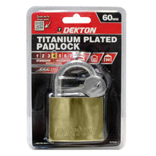 Load image into Gallery viewer, DEKTON 60mm Titanium Plated Iron Padlock