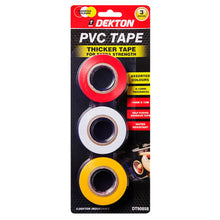 Load image into Gallery viewer, DEKTON 3PC PVC 13m Tape Set - Yellow, Red, White