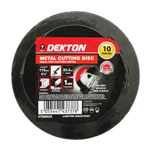 Load image into Gallery viewer, DEKTON 10PC 115mm Metal Cutting Disc - Ultra Thin Flat
