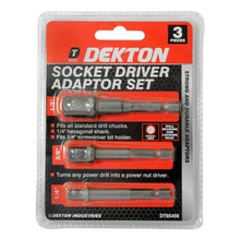 Load image into Gallery viewer, DEKTON 3PC 1/4", 3/8" & 1/2" Socket Adaptor Set