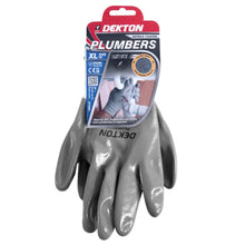 Load image into Gallery viewer, DEKTON Size 10/XL Plumbers Nitrile Coated Gloves