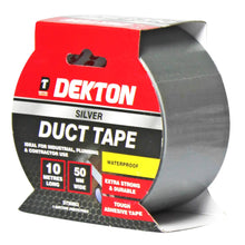 Load image into Gallery viewer, DEKTON 50mm x 10m Silver Cloth Duct Tape