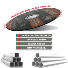 Load image into Gallery viewer, DEKTON 115mm Metal Cutting Disc - Ultra Thin Flat