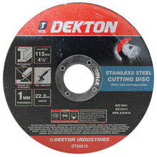 Load image into Gallery viewer, DEKTON 115mm Stainless Steel Cutting Disc - Ultra Thin
