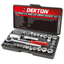 Load image into Gallery viewer, DEKTON 40 Piece 1/4&quot; and 3/8&quot; Drive Socket Set

