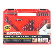 Load image into Gallery viewer, DEKTON 300PC Drill Bit and Wall Plugs Set
