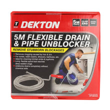 Load image into Gallery viewer, DEKTON 5m Flexible Drain &amp; Pipe Unblocker

