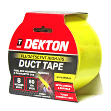 Load image into Gallery viewer, DEKTON Fluorescent Yellow 50mm x 8m High Vis Cloth Duct Tape
