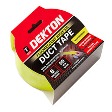 Load image into Gallery viewer, DEKTON Fluorescent Yellow 50mm x 8m High Vis Cloth Duct Tape

