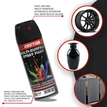 Load image into Gallery viewer, DEKTON 400ml Spray Paint Black Gloss
