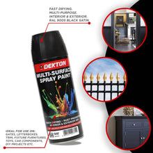 Load image into Gallery viewer, DEKTON 400ml Spray Paint Black Satin
