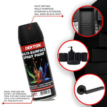Load image into Gallery viewer, DEKTON 400ml Spray Paint Black Matt
